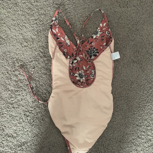 Kona Sol Mauve Floral Swimsuit - Picture 9 of 11